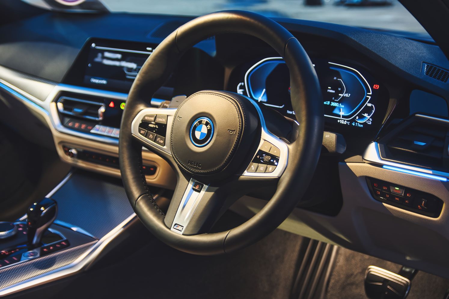 Image of a BMW steering wheel